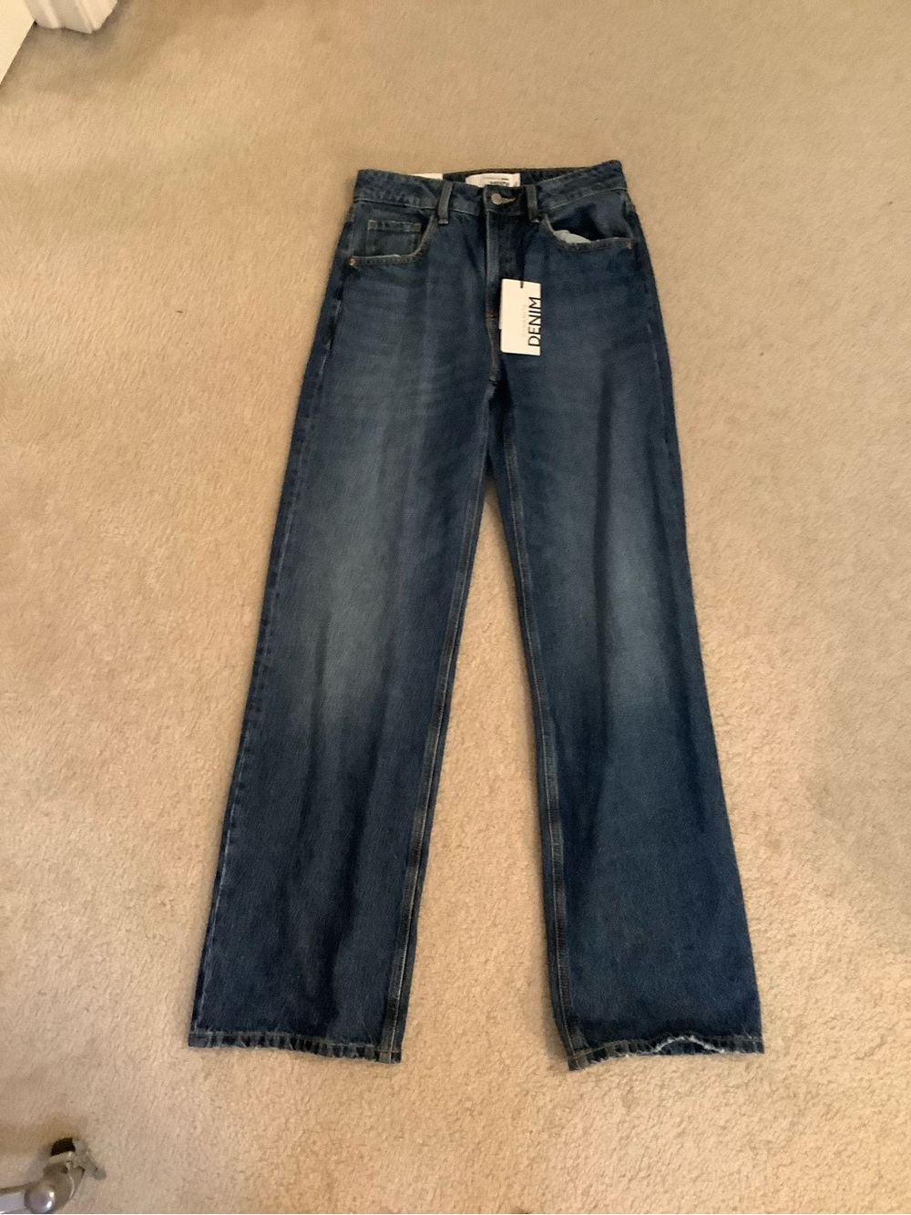 New Dynamite Denim Heidi High Rise Wide Leg Blue Denim Jeans Sz 27/4 Small.